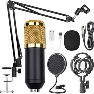 USB Condenser Microphone with Stand for Recording & Streaming