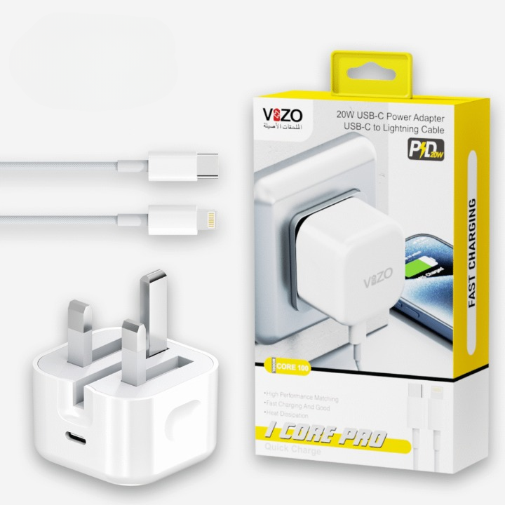 Vizo iCore Pro 20W Fast Charger with Original Lightning Cable