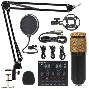 Podcast Microphone Kit with Rechargeable Sound Card