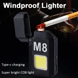 Mini Flashlight with Built-in Electric Lighter