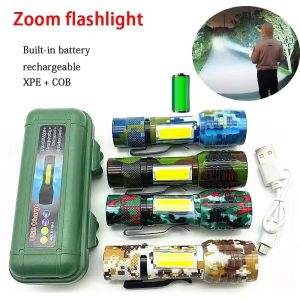 Rechargeable XPE + COB LED Torch