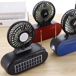 Solar Fan Bluetooth Speaker & Flashlight